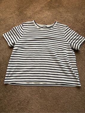 Banana Republic Black and White Striped Tee